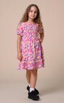 Girls Printed Smoky Tiered Dress ( 5yrs-11yrs)