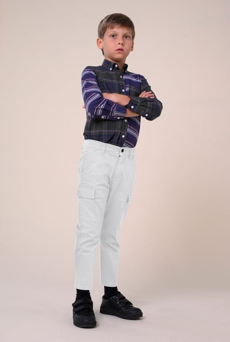 Boys White Cargo Trouser ( 3yrs-14yrs)