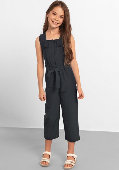 Ruffled Square Neckline Jumpsuit (5/6yrs-10/11yrs)