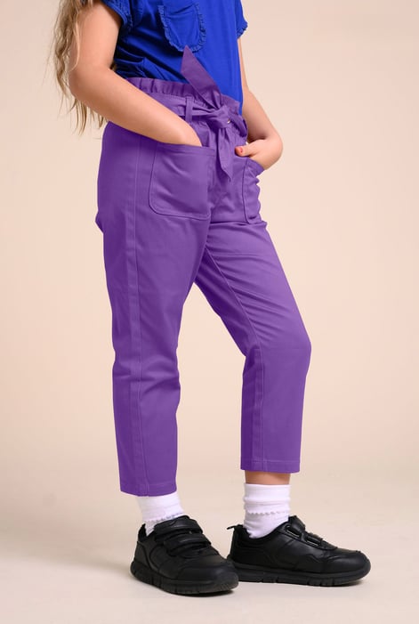 Girls Purple Paper Bag Trouser (2yrs-9yrs)