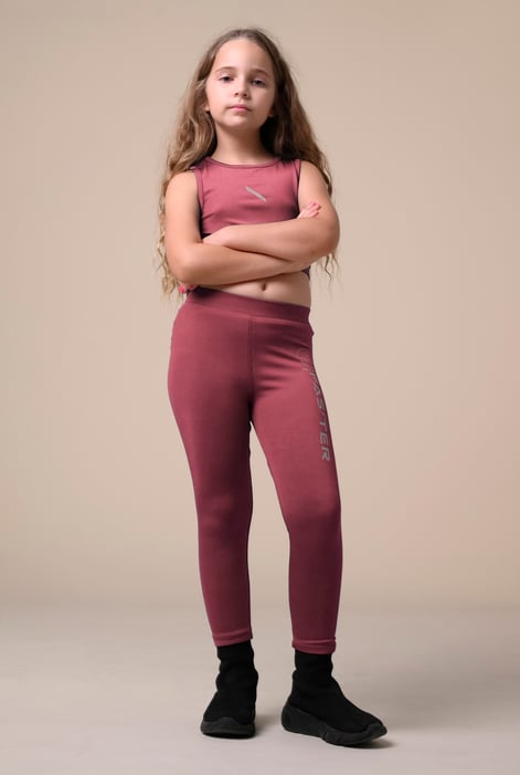 Girls Blue Printed Sporty Vest and Leggings Set