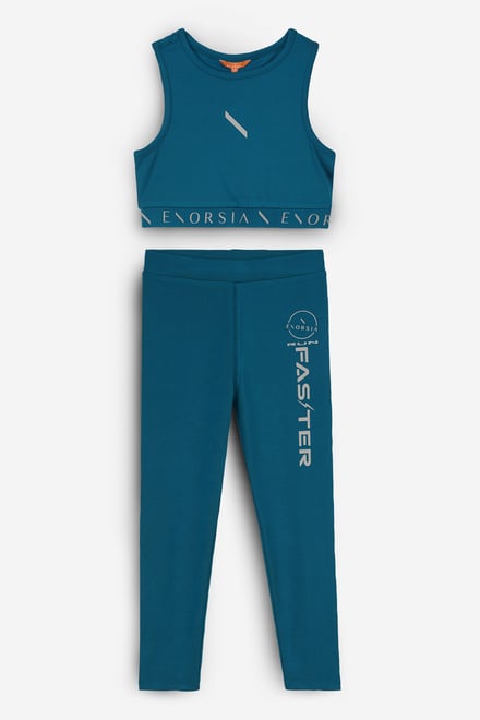 Girls Printed Sporty Vest and Leggings Set
