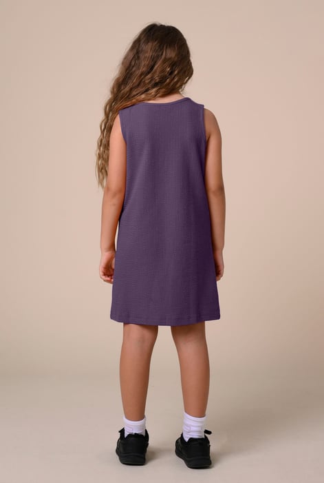 Girls Purple Sleeveless Button Front Dress (2yrs-9yrs)