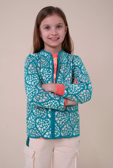 Girls Blue Printed Zip Through Jacket (12/18mths-7yrs)