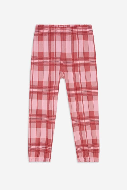 Girls Solid Top & Check Pyjama Set (2/3yrs-8/9yrs)