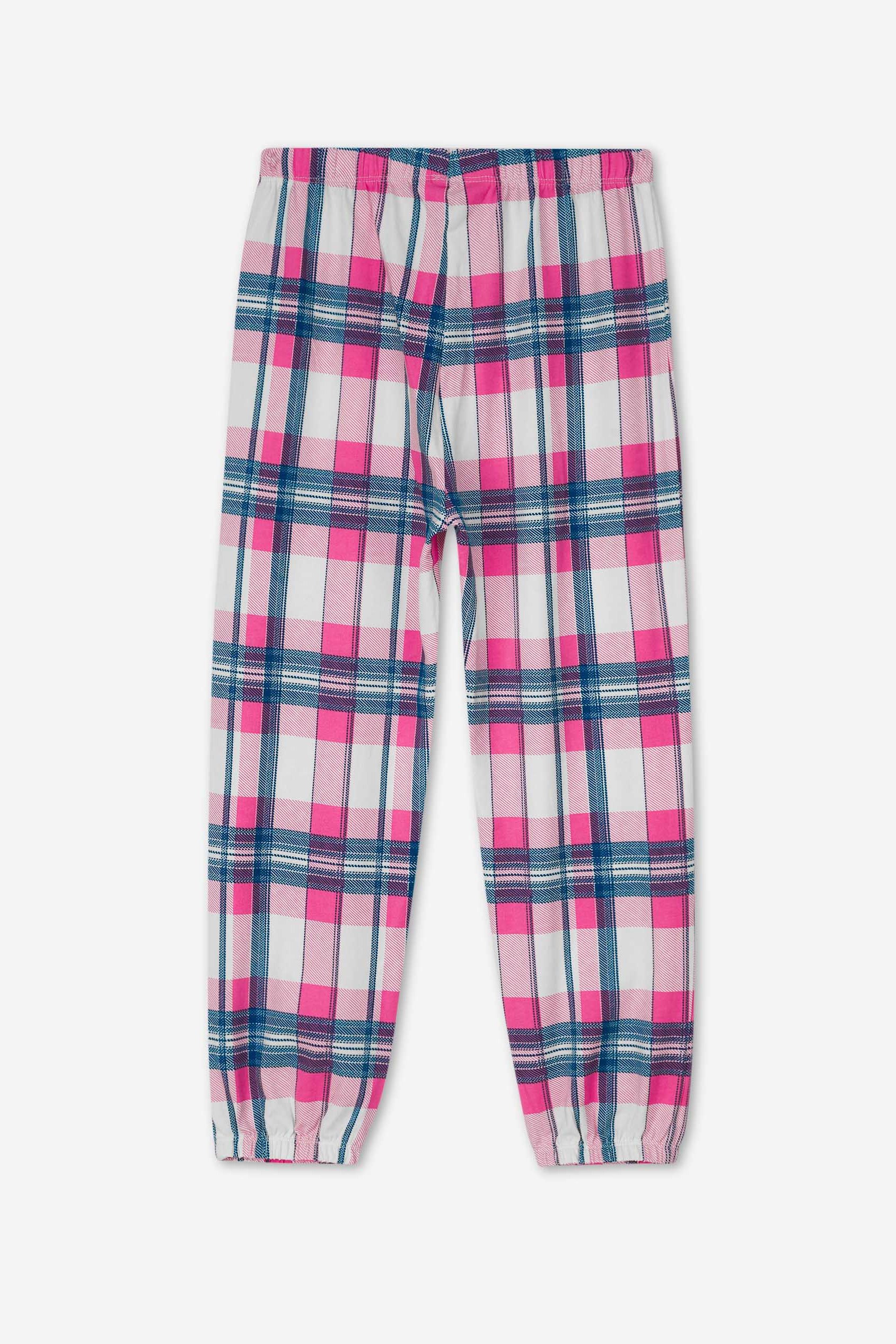Girls Solid Top & Check Pyjama Set (2/3yrs-8/9yrs)