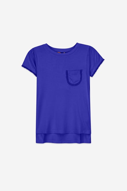 Girls Daisy Pocket Tee With Lace (2/3yrs-8/9yrs)