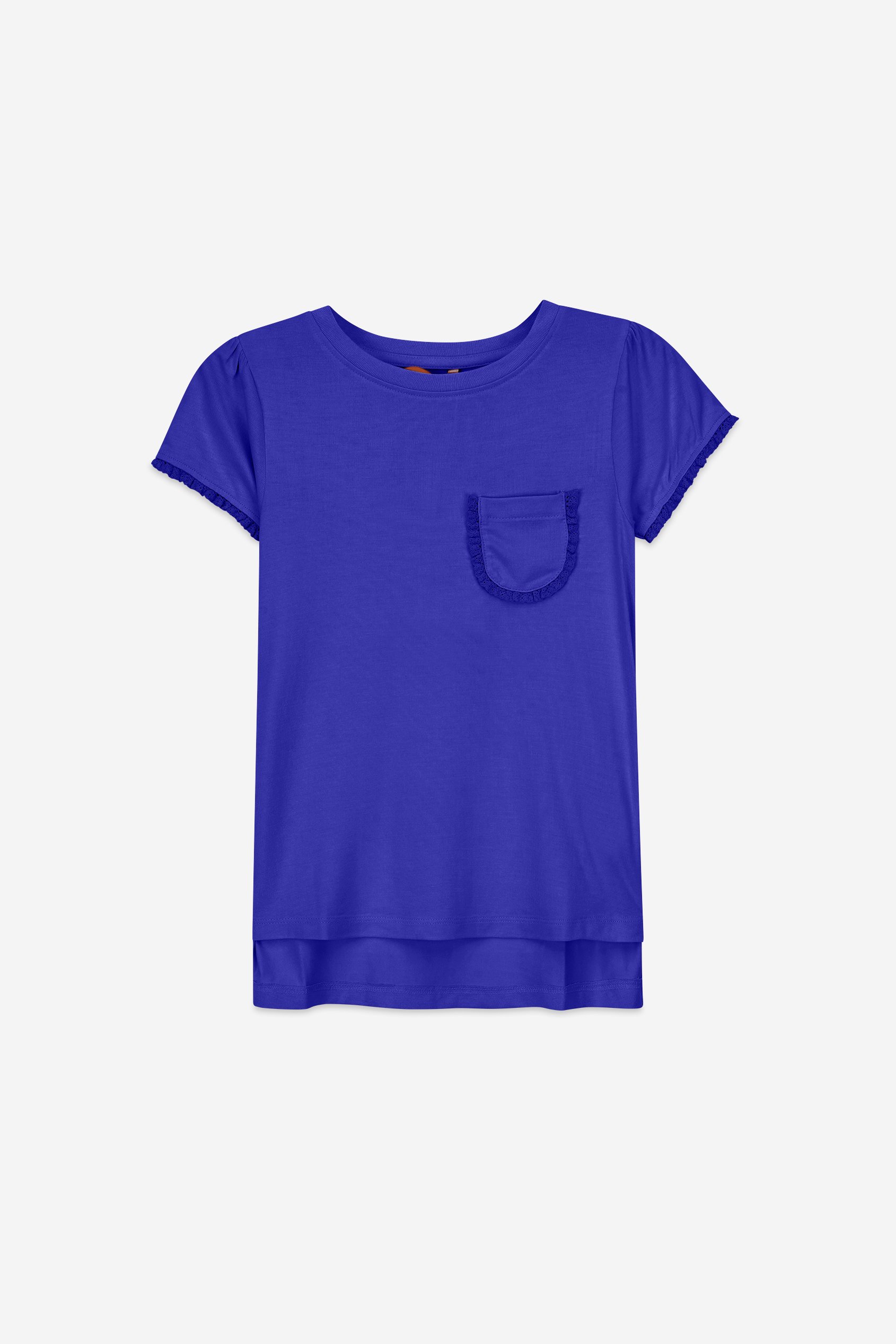 Girls Daisy Pocket Tee With Lace (2/3yrs-8/9yrs)