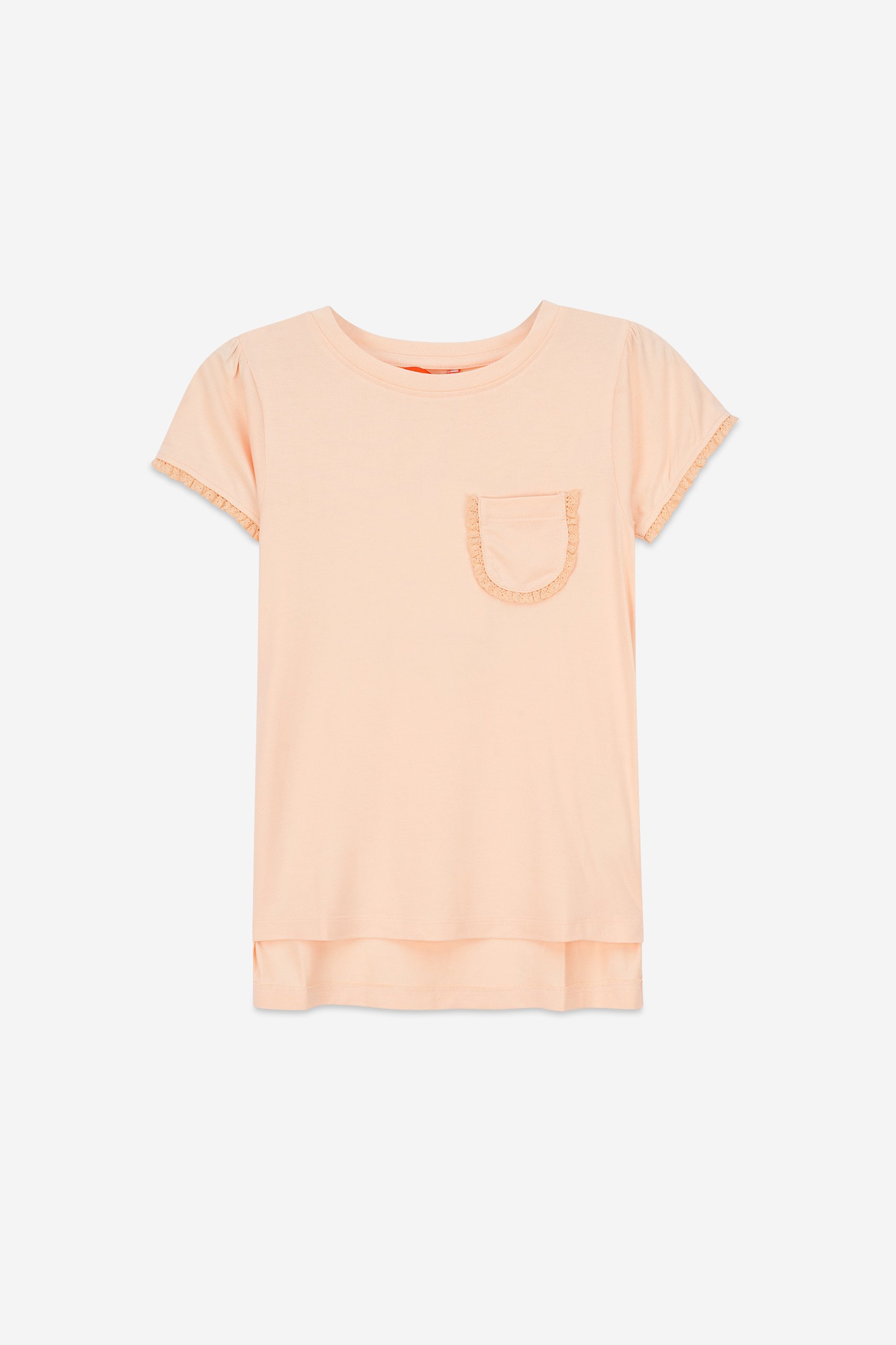 Girls Daisy Pocket Tee With Lace (2/3yrs-8/9yrs)
