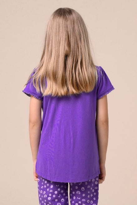 Girls Daisy Pocket Tee With Lace (2/3yrs-8/9yrs)