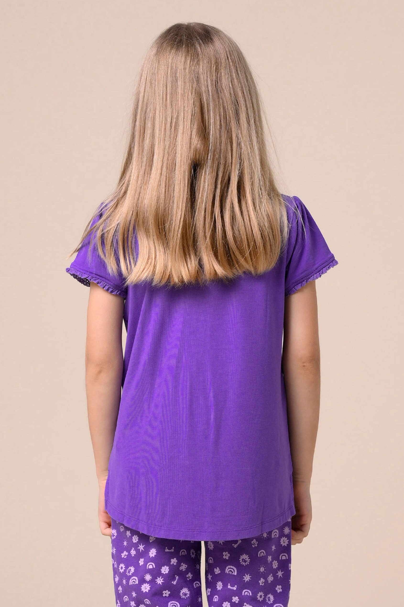 Girls Daisy Pocket Tee With Lace (2/3yrs-8/9yrs)