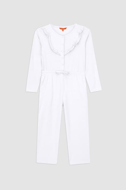 Frill Detail Button Through Jumpsuit (2yrs-9yrs)