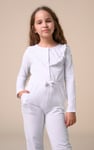 Frill Detail Button Through Jumpsuit (2yrs-9yrs)
