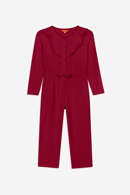 Frill Detail Button Through Jumpsuit (2yrs-9yrs)