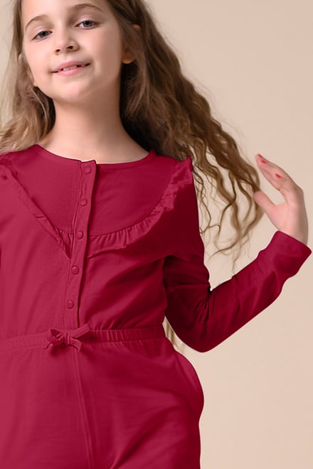 Frill Detail Button Through Jumpsuit (2yrs-9yrs)