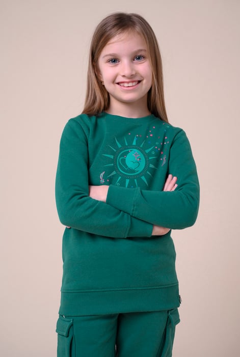 Red Sun With Star Print Sweatshirt  (2yrs-9yrs)