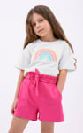 Girls Rainbow Embroidered T-Shirt