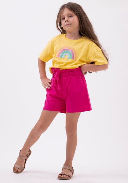 Girls Rainbow Embroidered T-Shirt