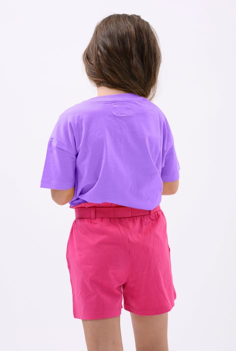 Girls Purple Rainbow Embroidered T-Shirt