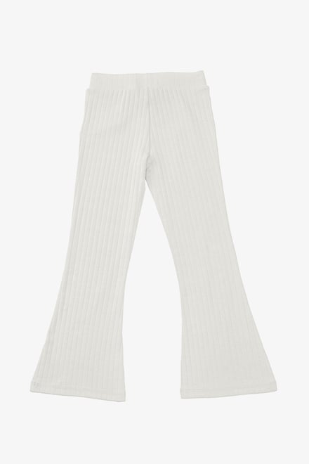 Girls Texture Ribbed Flared Leggings