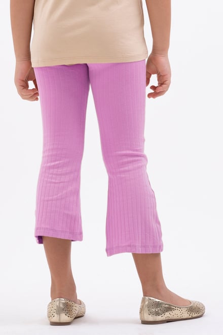 Girls Texture Ribbed Flared Leggings