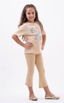 Girls Texture Ribbed Flared Leggings