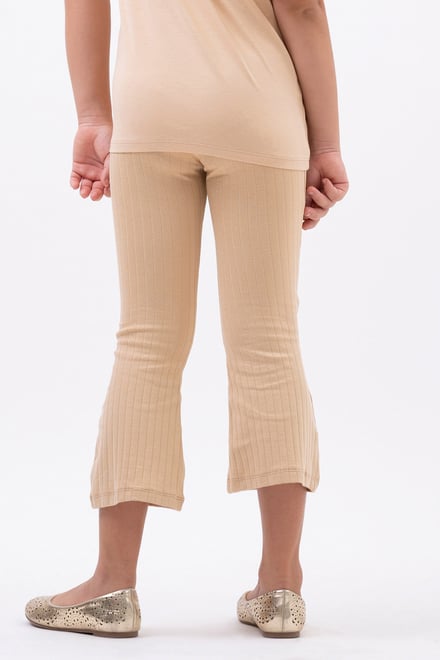 Girls Texture Ribbed Flared Leggings