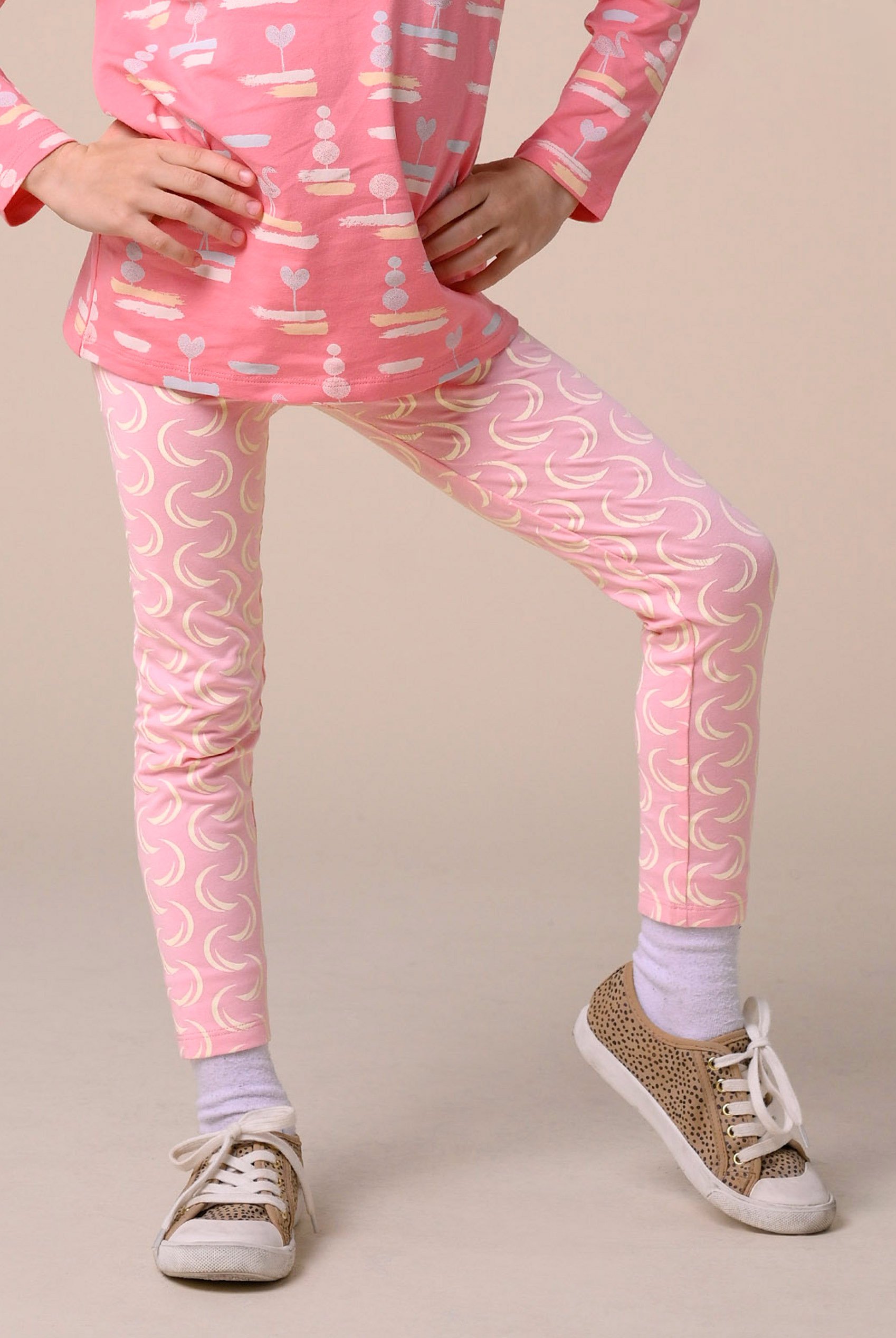 Enorsia Girls Pink Geo Print Leggings (12/18Mths-6/7Yrs) - Uk 12/18 Mths