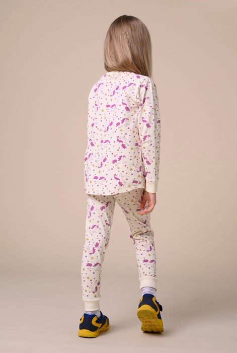 Girls White Unicorn Print Pyjama Set (2/3yrs-7/8yrs)