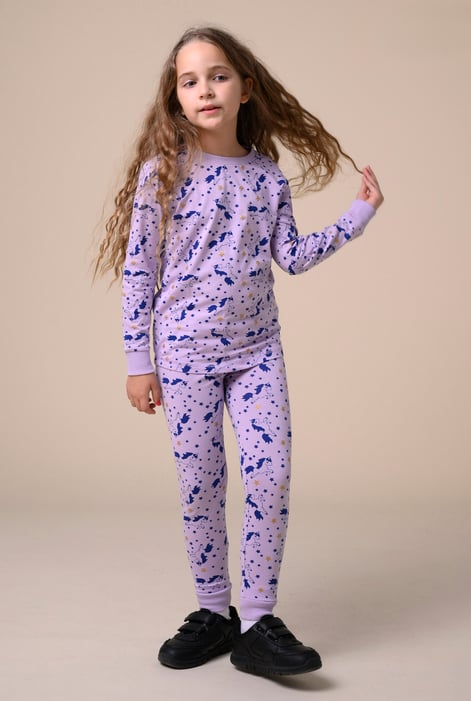 Girls White Unicorn Print Pyjama Set (2/3yrs-7/8yrs)