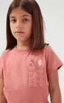 Girls Broderie Pocket With Embroidery T-Shirt
