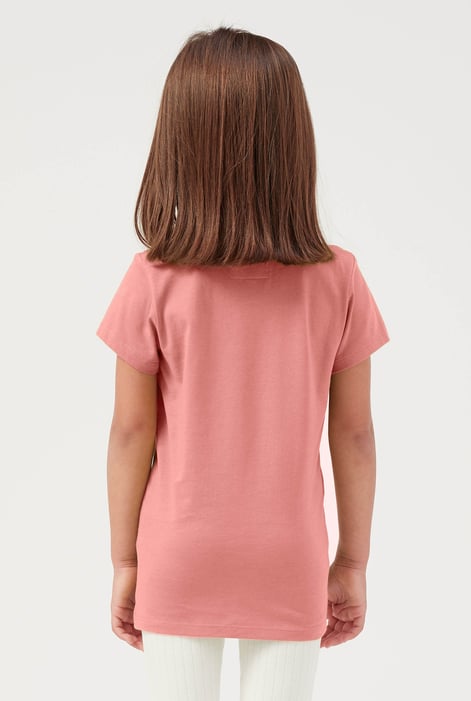 Girls Orange Broderie Pocket With Embroidery T-Shirt