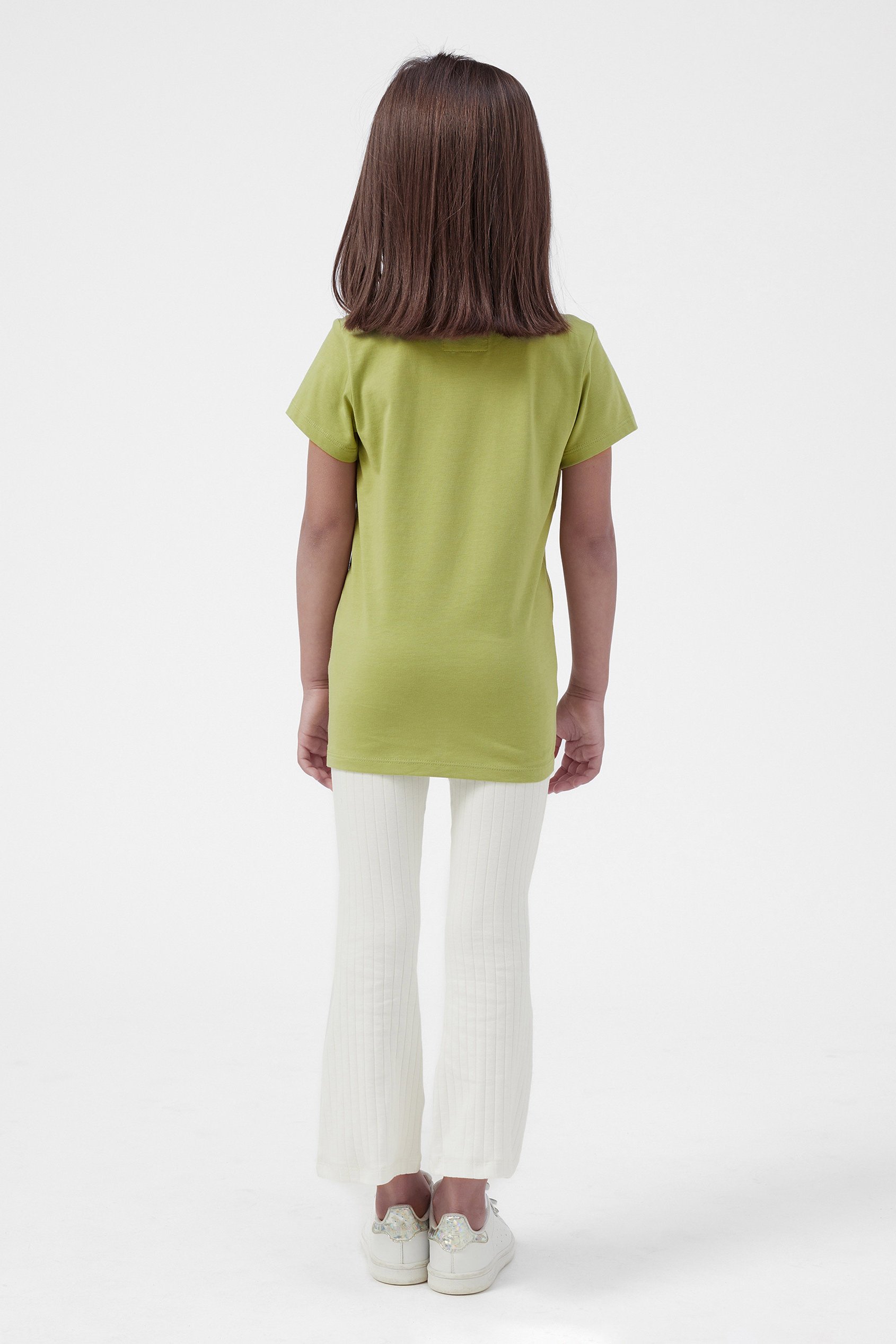 Girls Broderie Pocket With Embroidery T-Shirt