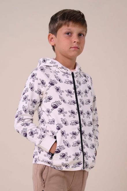 Boys Printed Zipper Hoodie ( 12/18mths-7yrs)