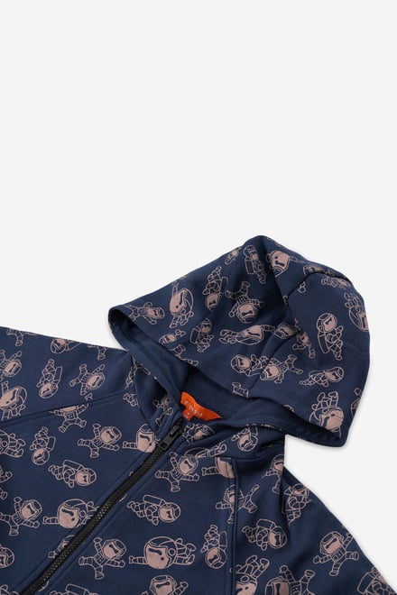 Boys Printed Zipper Hoodie ( 12/18mths-7yrs)