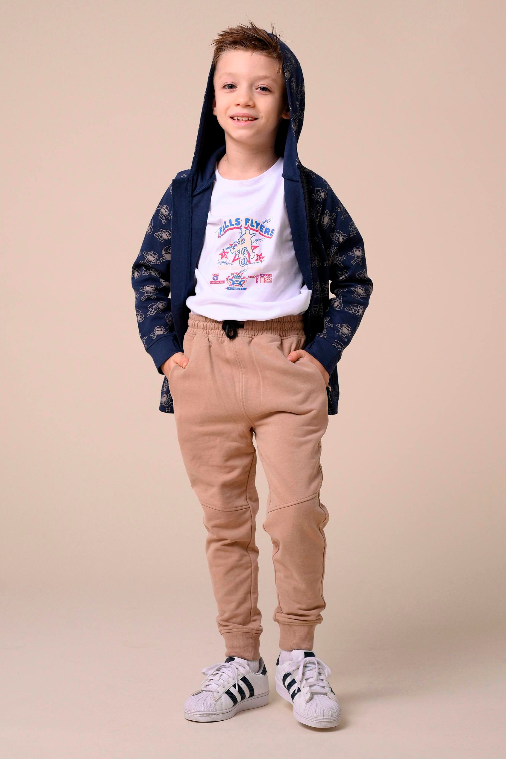 Boys Printed Zipper Hoodie ( 12/18mths-7yrs)