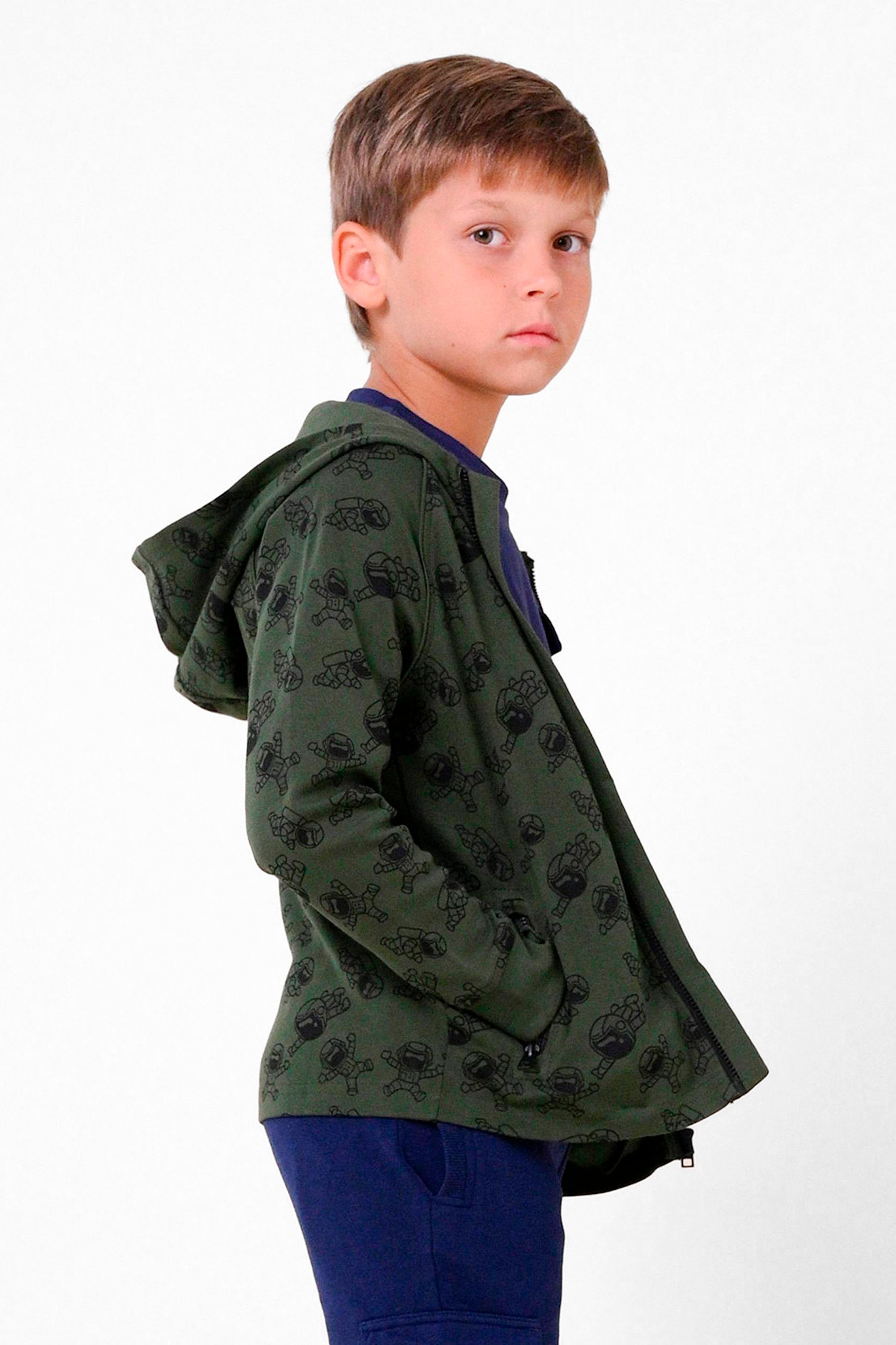 Boys Printed Zipper Hoodie ( 12/18mths-7yrs)