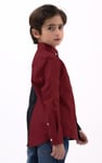 Boys LS Red/Black Colourblock Shirt (3-14yrs)