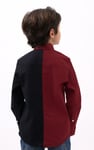 Boys LS Red/Black Colourblock Shirt (3-14yrs)