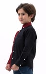 Boys LS Red/Black Colourblock Shirt (3-14yrs)