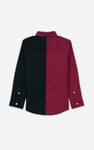 Boys LS Red/Black Colourblock Shirt (3-14yrs)