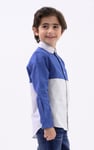 Boys LS Blue/White Colourblock Shirt (3-14yrs)
