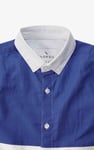 Boys LS Blue/White Colourblock Shirt (3-14yrs)