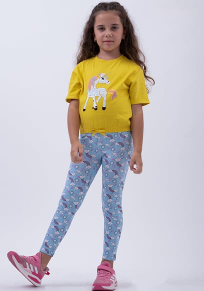 Girls Printed Jersey Leggings