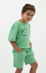 Two-Toned Printed T-Shirt And Shorts Set