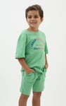 Two-Toned Printed T-Shirt And Shorts Set