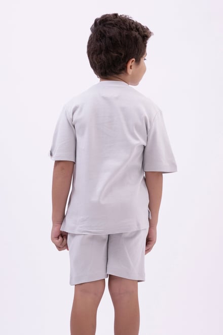 Two-Toned Printed T-Shirt And Shorts Set