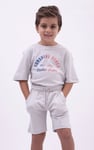 Two-Toned Printed T-Shirt And Shorts Set