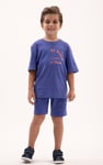 Two-Toned Printed T-Shirt And Shorts Set