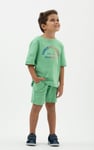 Two-Toned Printed T-Shirt And Shorts Set